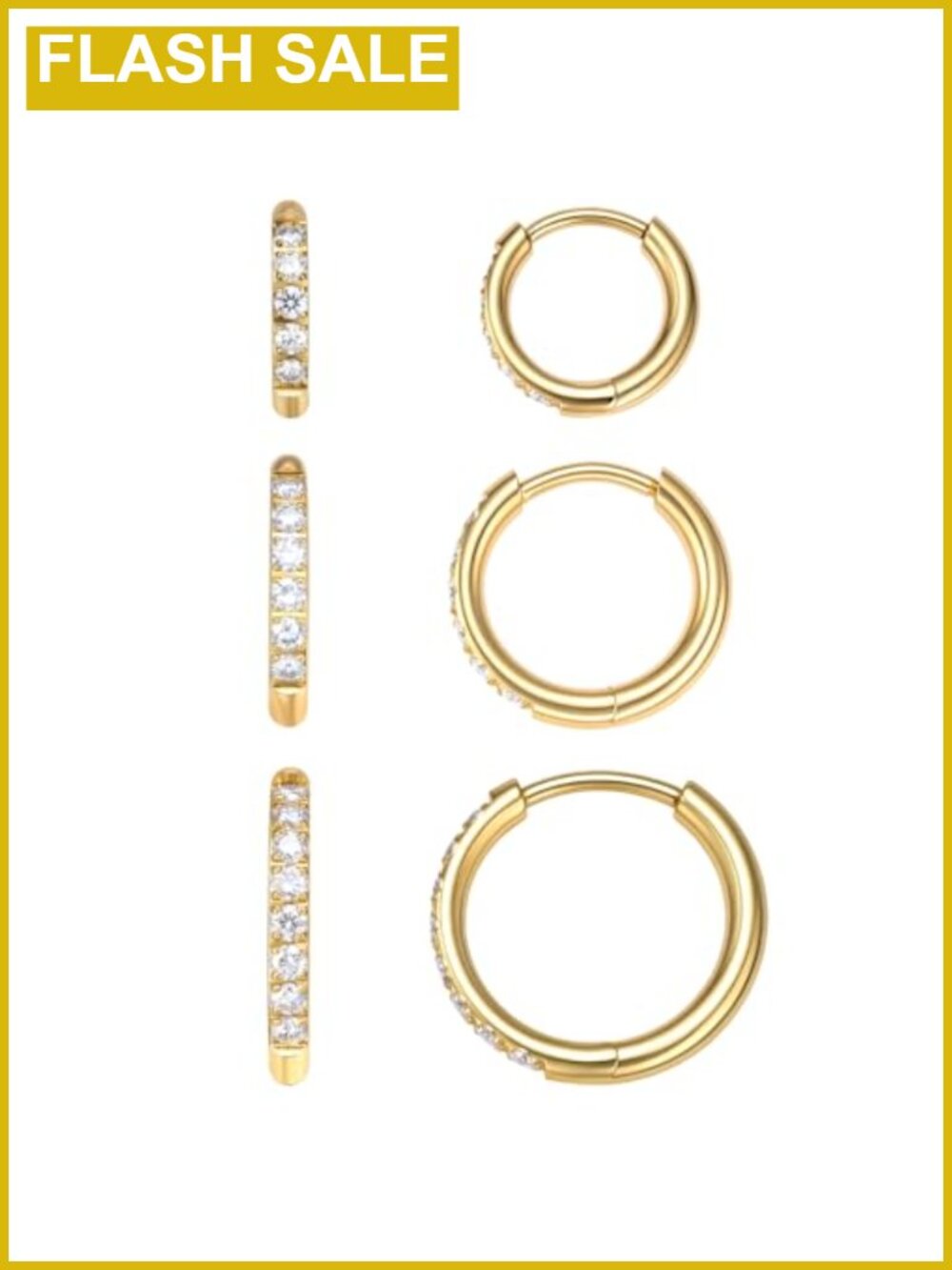 Moissanite Titanium Huggie Hoop Earrings for Women